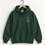 Here for the Boos hoodie in Forest Green on a wooden hanger
