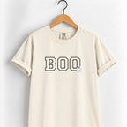 Boo embroidered tee in Ivory on a wooden hanger