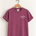 Respectfully, No tee in Berry on a wooden hanger