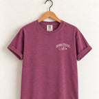 Respectfully, No tee in Berry on a wooden hanger