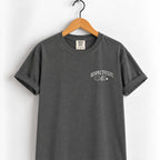 Respectfully, No tee in Pepper on a wooden hanger
